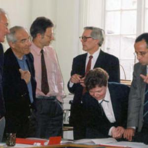 From left to right: L. van Wyngaarden, J. Lemaitre, W. Schiehlen, N. Jones, I. Goryacheva, P. Blondeaux, J. Engelbrecht.